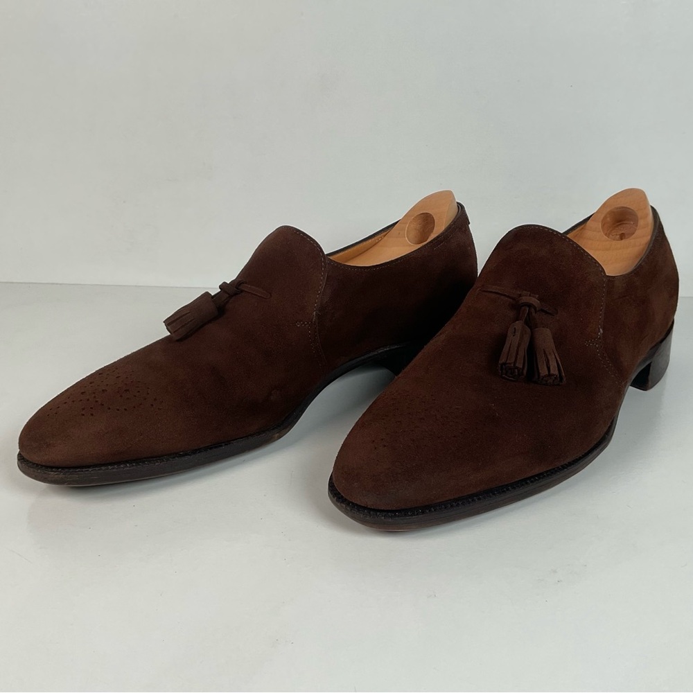 John Lobb Suede Tassel Loafers | Madison | UK 7.5 E | US 8.5 D